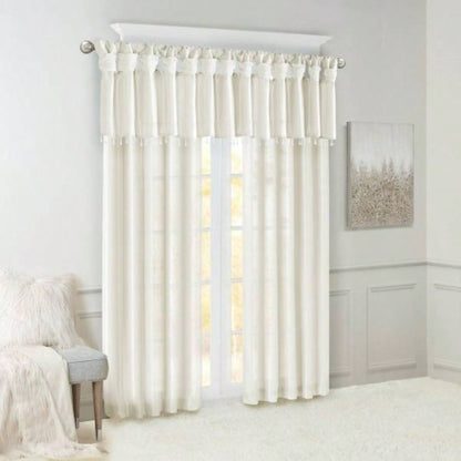 Twist Tab Lined Window Curtain Panel Pair White 2 - PK 50x84