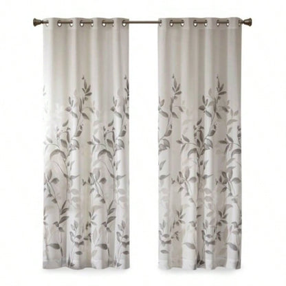 Burnout Printed Curtain Panel Pair2 Pcs Window Panels