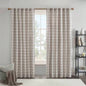 1 PCS 50x108 Plaid Rod Pocket and Back Tab Curtain Panel with Fleece Lining Brown