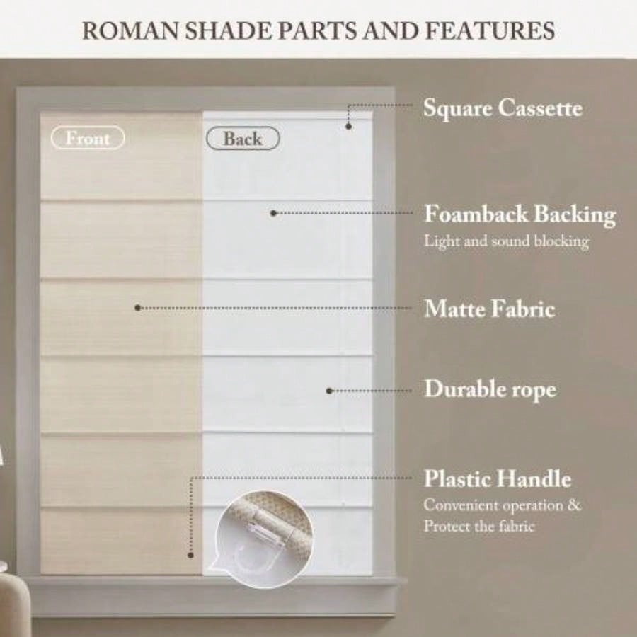 1PC 27x64 Cordless Roman Blind Galen Matte fabric