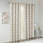 Total Blackout Metallic Print Grommet Top Curtain Panel Pair2 Pcs Window Panels