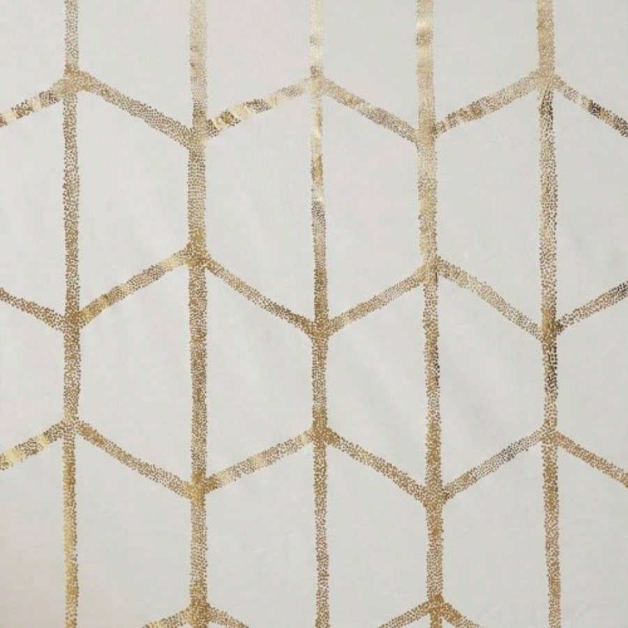 Total Blackout Metallic Print Grommet Top Curtain Panel Pair2 Pcs Window Panels