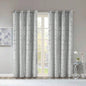 Total Blackout Metallic Print Grommet Top Curtain Panel Pair2 Pcs Window Panels