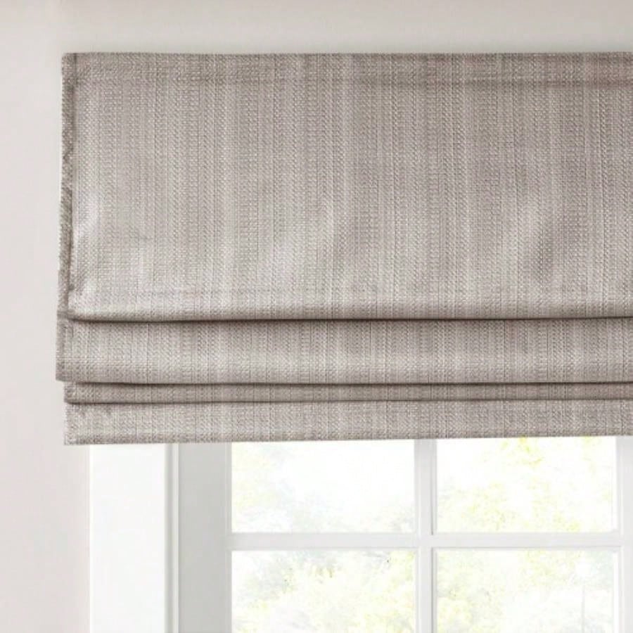 Basketweave Room Darkening Cordless Roman Shade