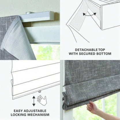 1 PCS 35x64 Total Blackout Cordless Roman Shade