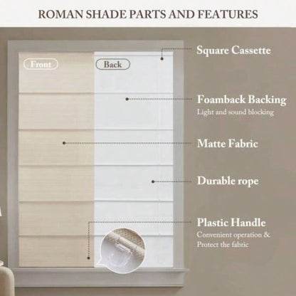 1PC 33x64 Cordless Roman Blind Galen Matte fabric