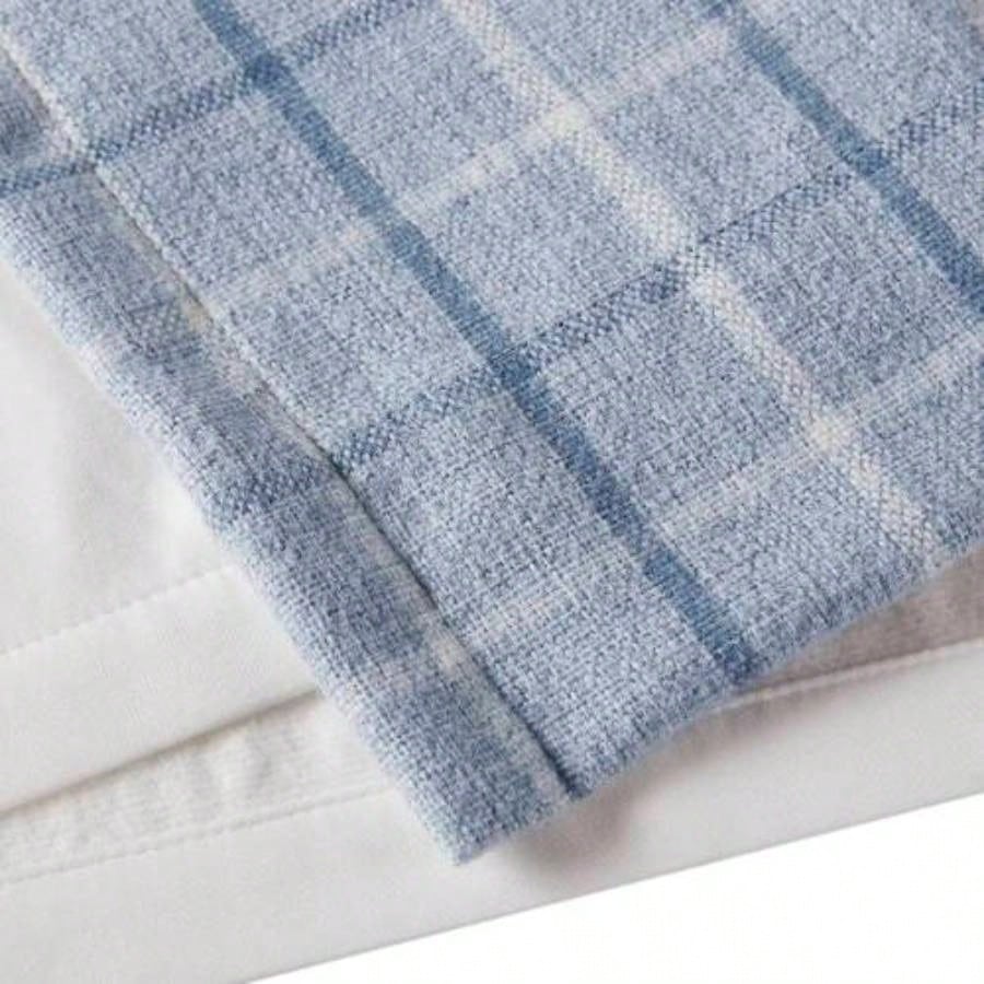 1PC 50x108 Plaid Rod Pocket and Back Tab Curtain Panel with Fleece Lining