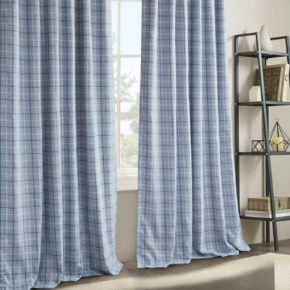 1PC 50x108 Plaid Rod Pocket and Back Tab Curtain Panel with Fleece Lining
