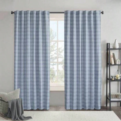 1PC 50x108 Plaid Rod Pocket and Back Tab Curtain Panel with Fleece Lining
