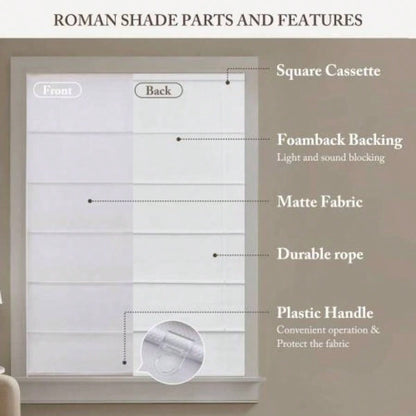 1PC 39x64 Cordless Roman Blind Galen Matte fabric