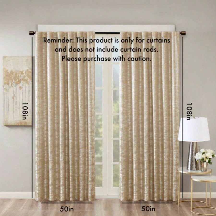 Jacquard Lined Total Blackout Rod Pocket/Back Tab Curtain PanelOnly 1 Pc Panel