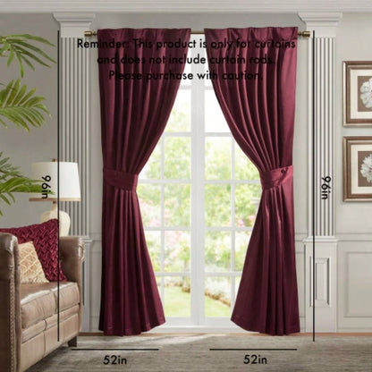 Pleat Curtain Panel with Tieback Single Burgundy 52x96