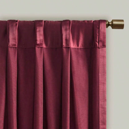 Pleat Curtain Panel with Tieback Single Burgundy 52x96