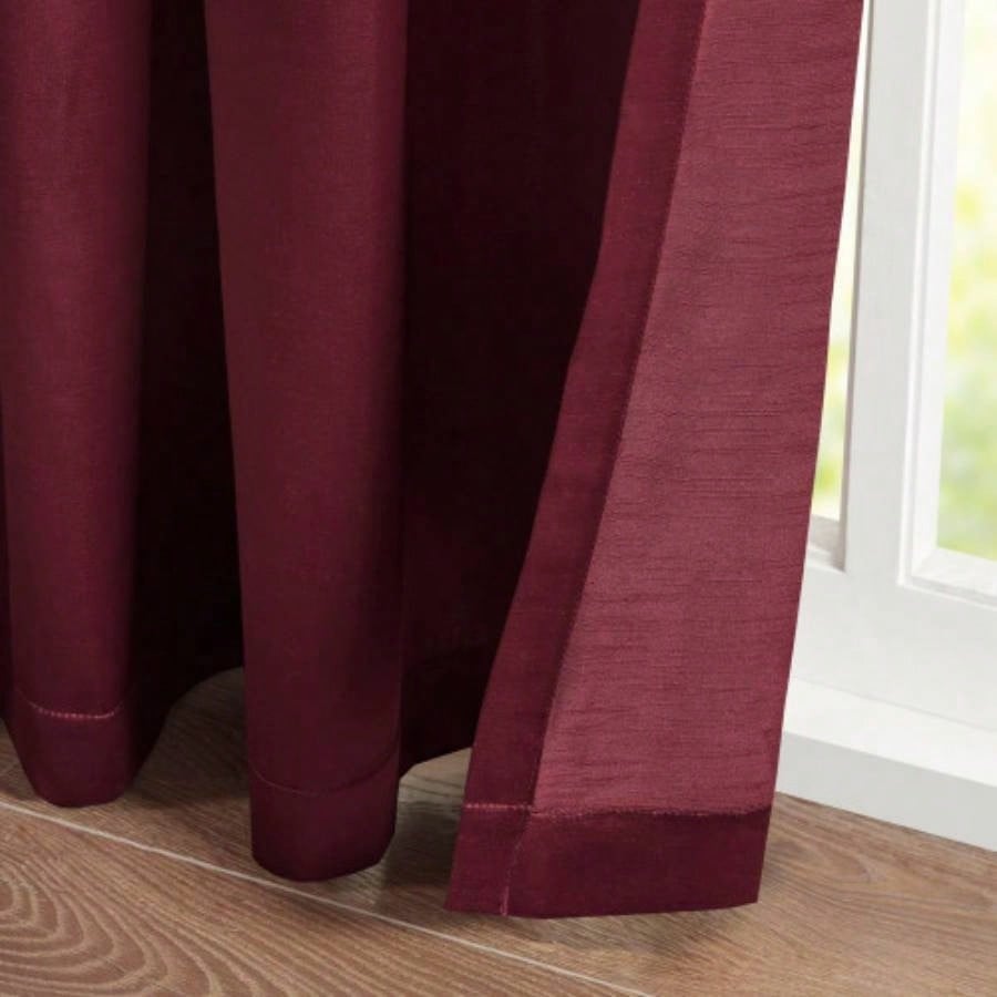 Pleat Curtain Panel with Tieback Single Burgundy 52x96