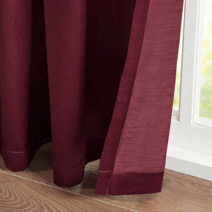 Pleat Curtain Panel with Tieback Single Burgundy 52x96