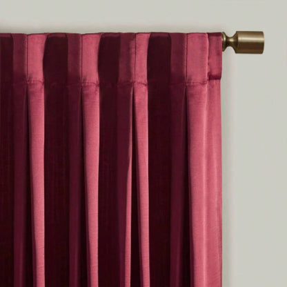 Pleat Curtain Panel with Tieback Single Burgundy 52x96