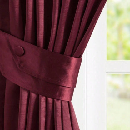 Pleat Curtain Panel with Tieback Single Burgundy 52x96