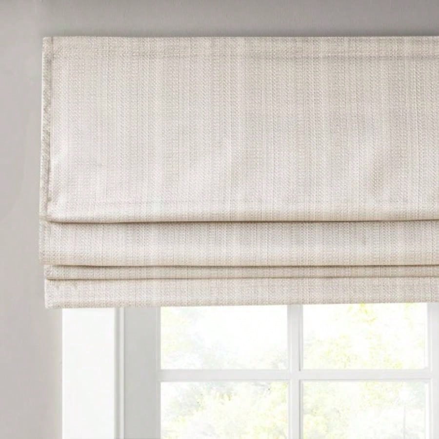Basketweave Room Darkening Cordless Roman Shade