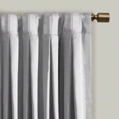 Pleat Curtain Panel with Tieback Single Silver 52x96