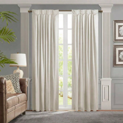 Pleat Curtain Panel with Tieback Single White 52x96