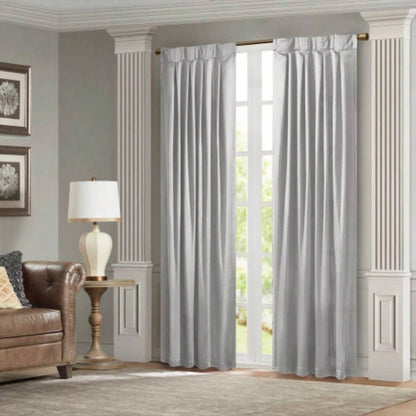 Pleat Curtain Panel with Tieback Single Silver 52x96