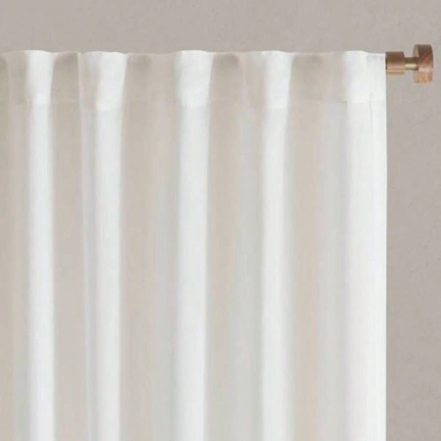 2 PCS 52x120 Rod Pocket with Back Tab Privacy Curtain Pair White