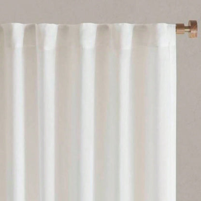 2 PCS 52x120 Rod Pocket with Back Tab Privacy Curtain Pair White