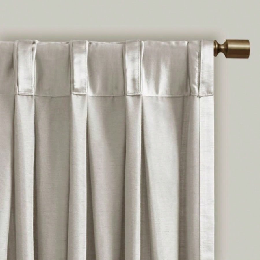Pleat Curtain Panel with Tieback Single White 52x96