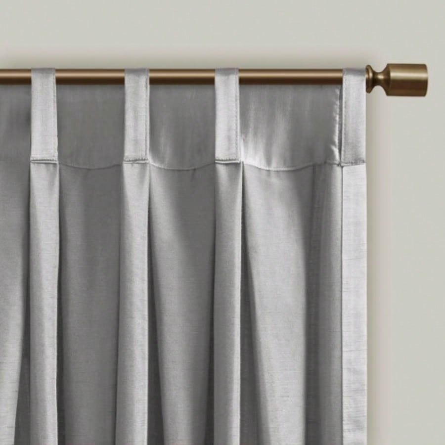 Pleat Curtain Panel with Tieback Single Silver 52x96