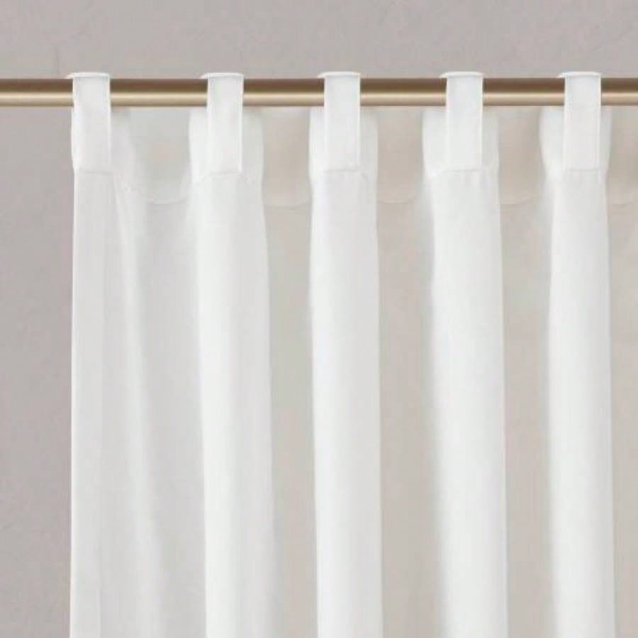 2 PCS 52x120 Rod Pocket with Back Tab Privacy Curtain Pair White
