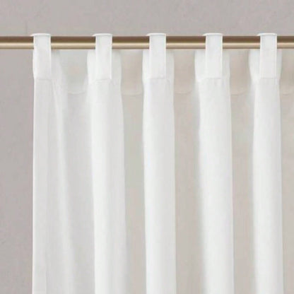 2 PCS 52x120 Rod Pocket with Back Tab Privacy Curtain Pair White