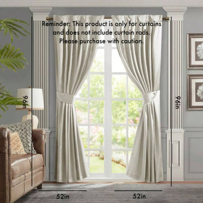 Pleat Curtain Panel with Tieback Single White 52x96