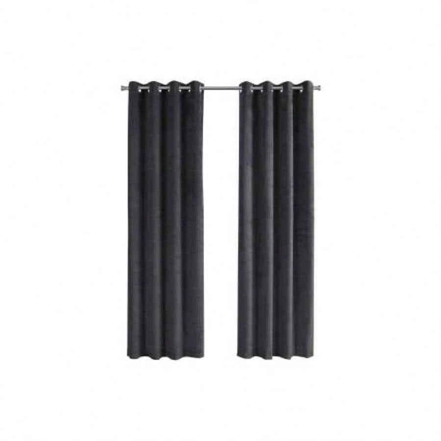 Curtain Panel, 2pcs Set, 54 X 95l, Room Darkening, Grommet, Living Room, Bedroom, Kitchen, Velvet, Contemporary, Modern
