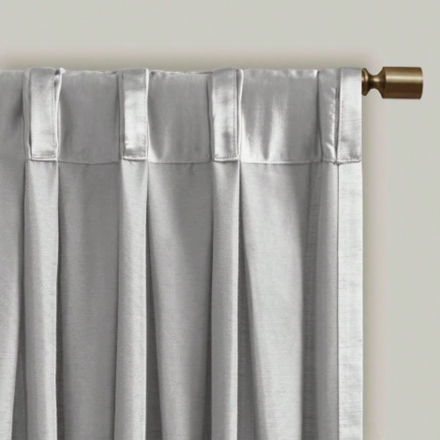 Pleat Curtain Panel with Tieback Single Silver 52x96