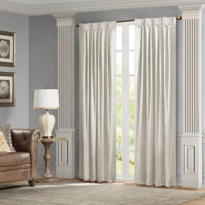 Pleat Curtain Panel with Tieback Single White 52x96