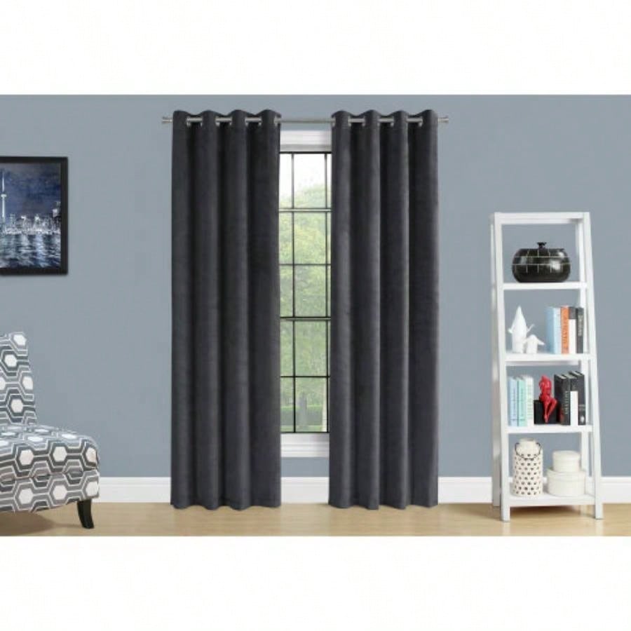 Curtain Panel, 2pcs Set, 54 X 95l, Room Darkening, Grommet, Living Room, Bedroom, Kitchen, Velvet, Contemporary, Modern