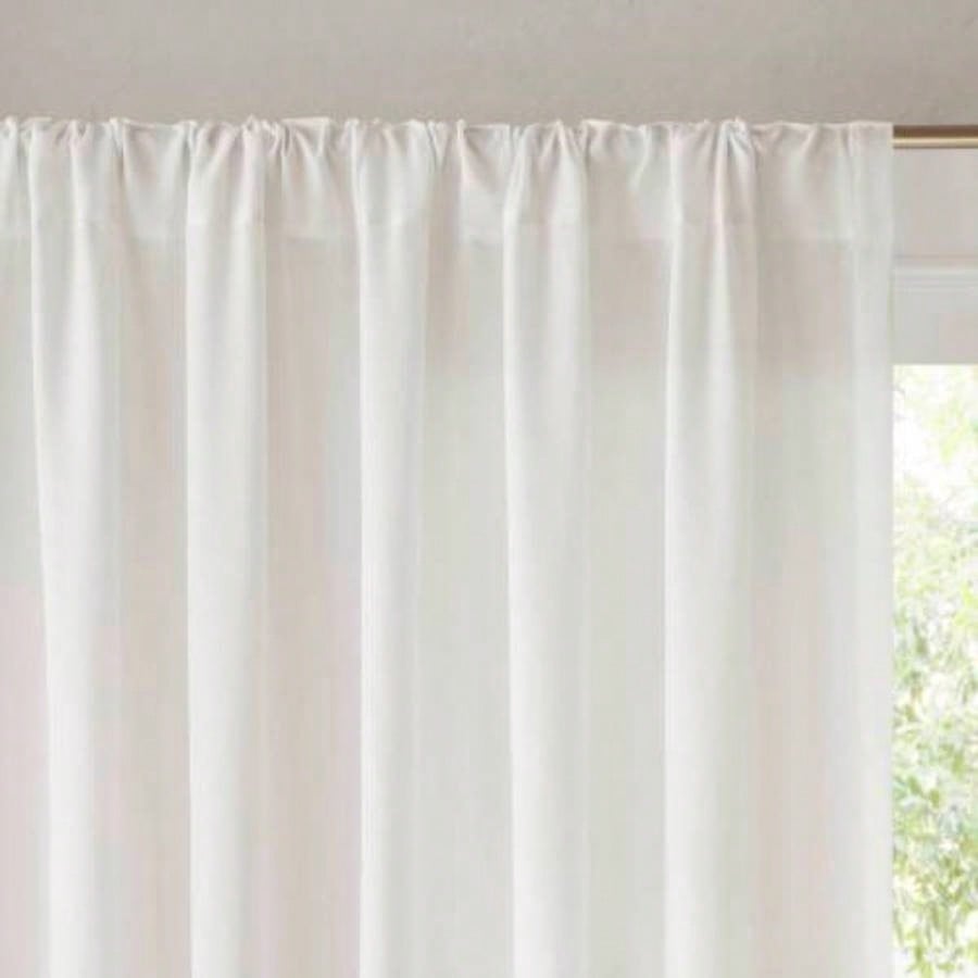 2 PCS 52x120 Rod Pocket with Back Tab Privacy Curtain Pair White