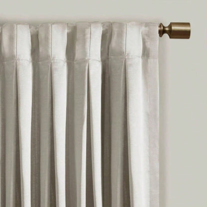 Pleat Curtain Panel with Tieback Single White 52x96