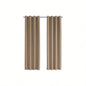 Curtain Panel, 2pcs Set, 54 X 95l, Blackout, Grommet, Living Room, Bedroom, Kitchen, Brown Thermal Insulation Polyester, Contemporary, Modern