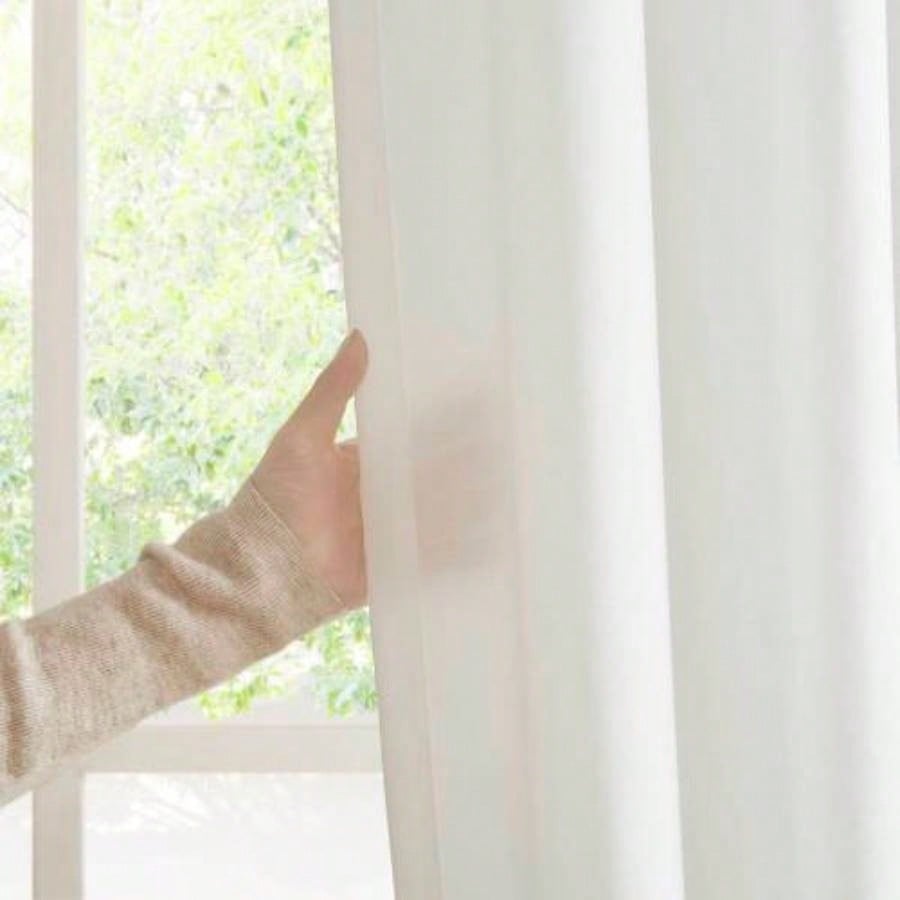 2 PCS 52x120 Rod Pocket with Back Tab Privacy Curtain Pair White