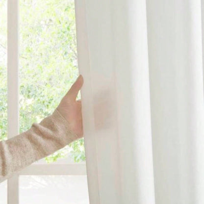 2 PCS 52x120 Rod Pocket with Back Tab Privacy Curtain Pair White