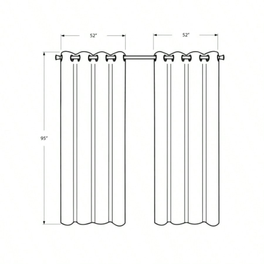Curtain Panel, 2pcs Set, 54 X 95l, Blackout, Grommet, Living Room, Bedroom, Kitchen, Thermal Insulation Polyester, Contemporary, Modern