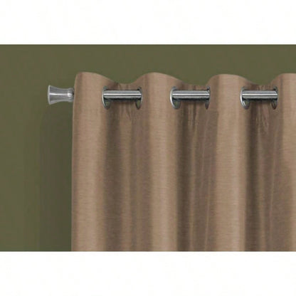 Curtain Panel, 2pcs Set, 54 X 95l, Blackout, Grommet, Living Room, Bedroom, Kitchen, Brown Thermal Insulation Polyester, Contemporary, Modern