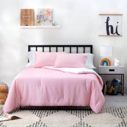 Linenspa Microfiber Designer Comforter - Polka, Cal King, Pink