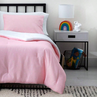 Linenspa Microfiber Designer Comforter - Polka, Cal King, Pink