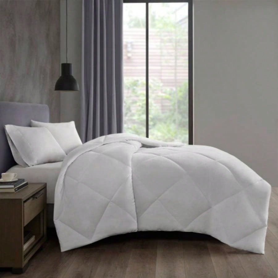 Oversized Down Alt Comforter with HeiQ Temp Treatment White Twin/Twin XL