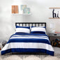 Linenspa Microfiber Designer Comforter - Rugby Stripe, Cal King, Navy