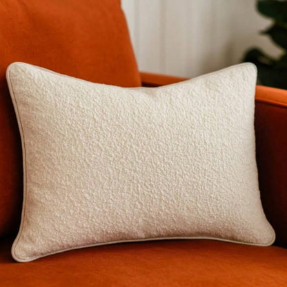 Homey COZY Ivory Linen - Style Throw Pillow - With Decorative Stitching a Refined, Natural Look