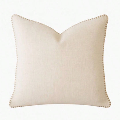 Homey COZY Ivory Linen - Style Throw Pillow - With Decorative Stitching a Refined, Natural Look