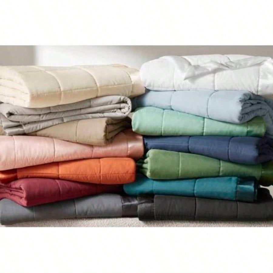 1 PCS King Lightweight Down Blanket with Satin Trim Orange